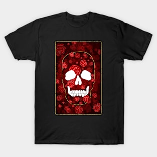 Skull, Red Roses T-Shirt